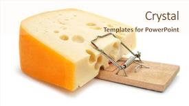  Presentation with piece of the pie - Beautiful PPT theme featuring rat trap - mousetrap with a too large backdrop and a cream colored foreground