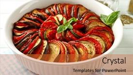  Presentation with ratatouille - Presentation design consisting of ratatouille - traditional french provencal vegetable background and a  colored foreground