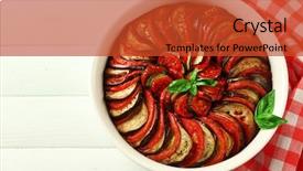  Presentation with ratatouille - Slide set featuring ratatouille - traditional french provencal vegetable background and a red colored foreground