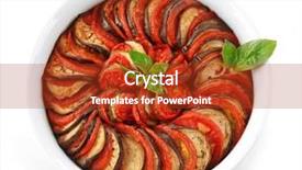  Presentation with ratatouille - Colorful presentation design enhanced with ratatouille - traditional french provencal vegetable backdrop and a crimson colored foreground