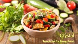  Presentation with ratatouille - Amazing presentation theme having ratatouille bowl of fried vegetable backdrop and a  colored foreground