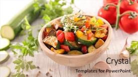 Presentation with ratatouille - Audience pleasing presentation theme consisting of ratatouille bowl with zucchini tomato backdrop and a  colored foreground