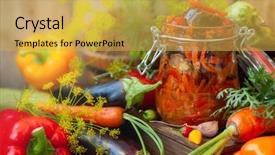  Presentation with fall food - Amazing presentation theme having ratatouille fall preserved vegetarian food backdrop and a yellow colored foreground