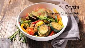  Presentation with ratatouille - PPT theme featuring ratatouille fried vegetable background and a  colored foreground