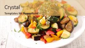 Presentation with ratatouille - Amazing slide deck having ratatouille grilled vegetable and thyme backdrop and a  colored foreground