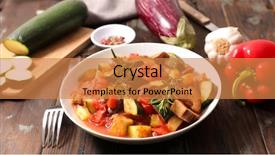  Presentation with ratatouille - Theme featuring ratatouille healthy vegetarian meal background and a  colored foreground