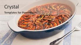  Presentation with ratatouille - Presentation enhanced with ratatouille in a baking dish background and a  colored foreground