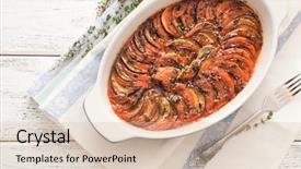  Presentation with ratatouille - Presentation theme with ratatouille in a baking dish background and a  colored foreground
