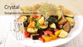  Presentation with ratatouille - Colorful presentation theme enhanced with ratatouille mixed stew vegetable backdrop and a  colored foreground