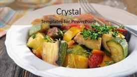  Presentation with ratatouille - PPT theme featuring ratatouille on a rustic table background and a  colored foreground