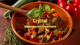  Presentation with ratatouille - PPT theme having ratatouille on bowl background and a tawny brown colored foreground