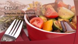  Presentation with ratatouille - Slide set having ratatouille background and a coral colored foreground