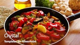  Presentation with ratatouille - Colorful PPT theme enhanced with ratatouille backdrop and a tawny brown colored foreground