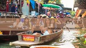  Presentation with trade - Presentation theme having ratchaburi-thailand-jan-21-2016 background and a coral colored foreground