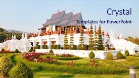  Presentation with chiang mai - Amazing PPT theme having ratchaphruek park chiang mai thailand backdrop and a sky blue colored foreground