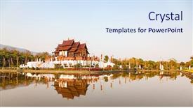  Presentation with chiang mai - Slide set consisting of ratchaphruek park chiang mai thailand background and a sky blue colored foreground