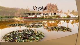  Presentation with chiang mai - PPT theme with ratchaphruek park chiang mai thailand background and a coral colored foreground