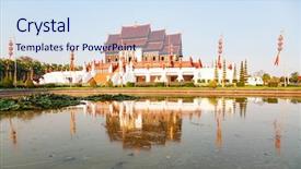  Presentation with chiang mai - Slide set featuring ratchaphruek park chiang mai thailand background and a sky blue colored foreground