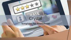  Presentation with review - Cool new presentation theme with white rose presentation - digital composite of hand touching backdrop and a  colored foreground