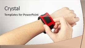  Presentation with heart rate - Presentation having rate monitor watch on light background and a white colored foreground