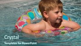  Presentation with poor child - PPT theme featuring rate weathering - child with floating ring cools background and a  colored foreground