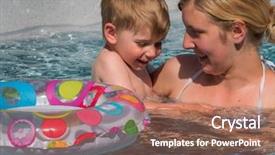  Presentation with poor child - Theme consisting of rate weathering - child with floating ring cools background and a  colored foreground