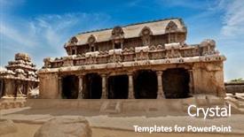 Presentation with hindu - Presentation theme with young lady jogging on a park road having break and listening to music background and a gray colored foreground