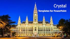  Presentation with vienna - Slide set featuring rathaus mayor office in vienna background and a dark gray colored foreground
