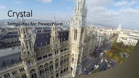  Presentation with town hall - Cool new PPT theme with rathaus town hall in vienna backdrop and a light blue colored foreground