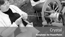  Presentation with spinning wheel - Cool new presentation theme with 3d men women row - group of people in 3d backdrop and a dark gray colored foreground