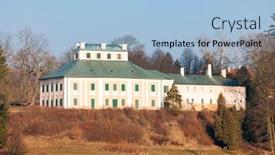  Presentation with czech republic - PPT theme enhanced with ratiborice-palace-in-eastern-bohemia background and a light blue colored foreground