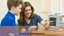  Presentation with rating - Colorful slides enhanced with rating kids - child boy with female pedeatrician backdrop and a  colored foreground