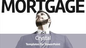  Presentation with mortgage - Colorful presentation theme enhanced with ratings agencies - business man with the text backdrop and a gray colored foreground
