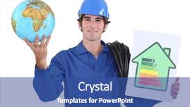  Presentation with rating - Slides featuring ratings agencies - workers with globe and energy background and a  colored foreground