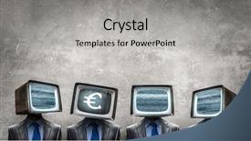  Presentation with man head in hands - Slide set consisting of ratings television - man with tv instead background and a light gray colored foreground