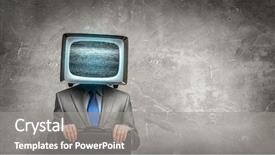  Presentation with television media - Colorful presentation theme enhanced with ratings television - man with tv instead backdrop and a  colored foreground