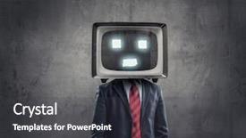  Presentation with television media - Slide deck consisting of ratings television - man with tv instead background and a  colored foreground