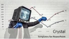  Presentation with television media - Theme featuring ratings television - man with tv instead background and a  colored foreground