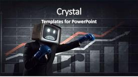  Presentation with television media - Colorful theme enhanced with ratings television - man with tv instead backdrop and a dark gray colored foreground