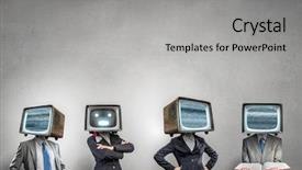  Presentation with television media - Presentation enhanced with ratings television - people with tv instead background and a light gray colored foreground