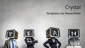  Presentation with head - Slides enhanced with ratings television - people with tv instead background and a light gray colored foreground