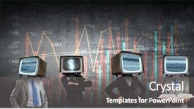  Presentation with head - Audience pleasing slides consisting of ratings television - people with tv instead backdrop and a gray colored foreground