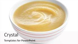  Presentation with baby food - Audience pleasing presentation theme consisting of ration - bowl with baby food backdrop and a white colored foreground