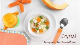  Presentation with soup - Cool new presentation with ration - composition with plate of delicious backdrop and a lemonade colored foreground