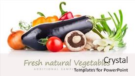  Presentation with mushroom - Beautiful slide set featuring ration - fresh vegetables with greens backdrop and a lemonade colored foreground