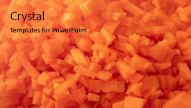  Presentation with frame of fruits - Beautiful PPT theme featuring ratios - chopped carrots full frame macro backdrop and a red colored foreground