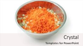  Presentation with carrots - Beautiful PPT theme featuring ratios - heap of chopped carrots backdrop and a lemonade colored foreground