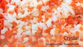  Presentation with carrots - Amazing slides having ratios - heap of chopped carrots backdrop and a coral colored foreground