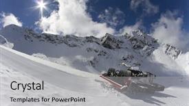  Presentation with vehicle - Slide set consisting of ratrace - ratrak grooming machine special snow background and a light gray colored foreground