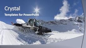  Presentation with vehicle - Presentation design featuring ratrace - ratrak grooming machine special snow background and a ocean colored foreground